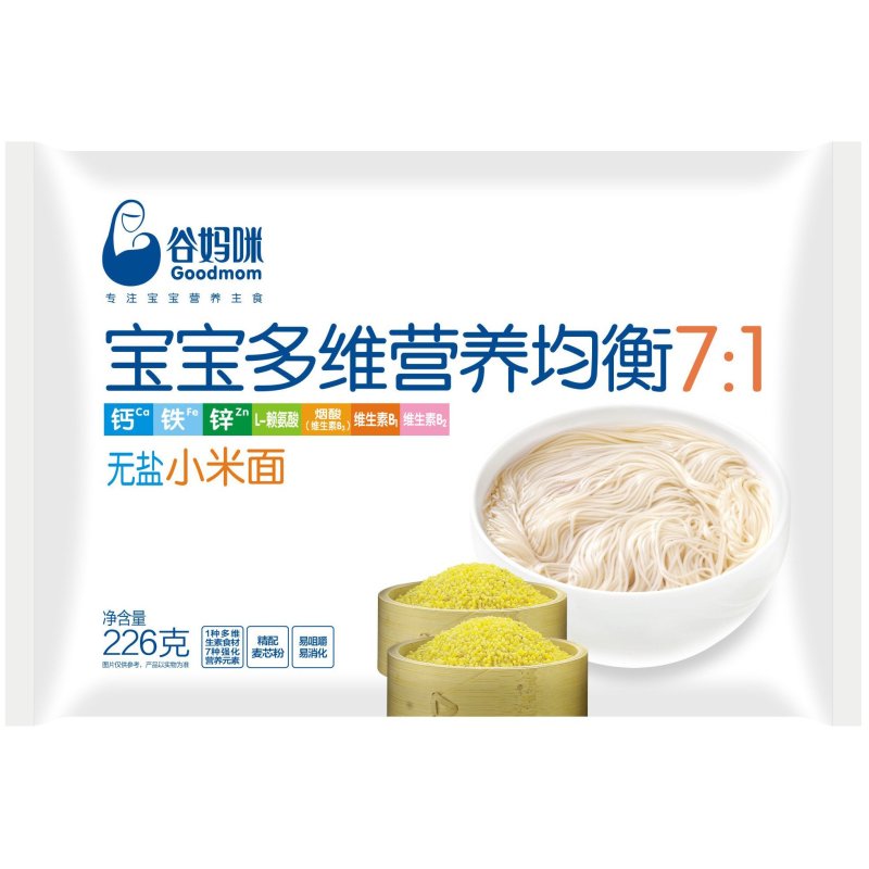 谷妈咪宝宝多维营养均衡7：1无盐小米小面条226g