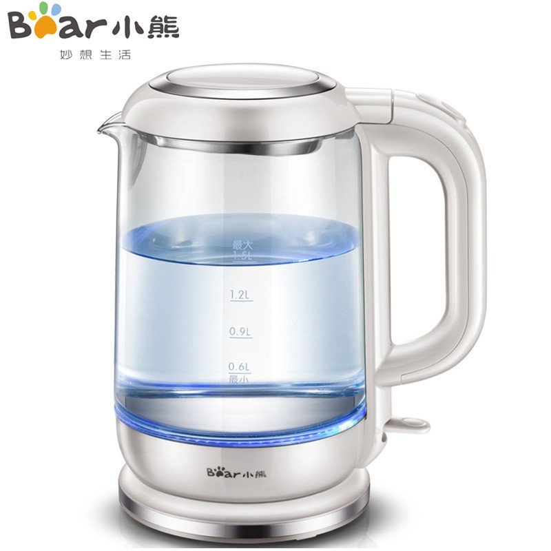 小熊（Bear）电热水壶ZDH-A15D1 高硼硅玻璃电水壶 1.5L