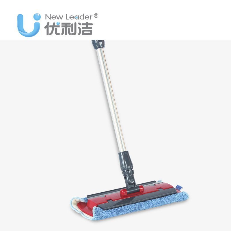 优利洁不锈钢伸缩杆夹固式平板拖把 木地板家用拖把 黑色