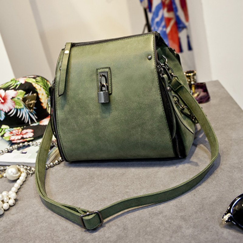 薇思黛 2016新款 韩版潮流时三用包多功能背包女士单肩包学院风女包休闲百搭的双肩包 军绿色