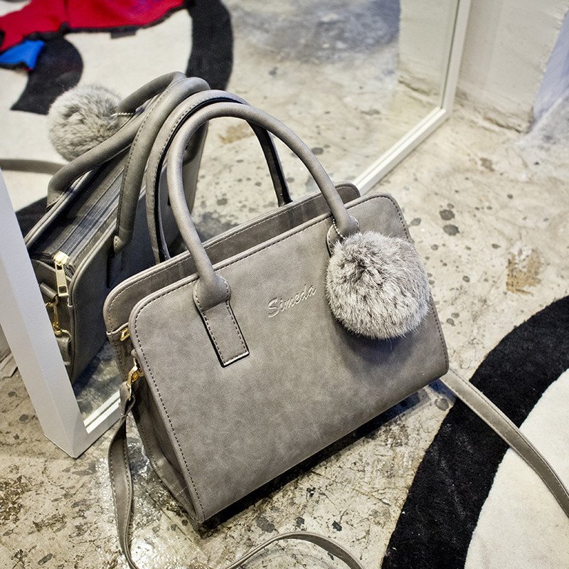 薇思黛 2016新款 秋冬欧美手提包复古磨砂贝壳包单肩包斜挎女包手提包女包 灰色