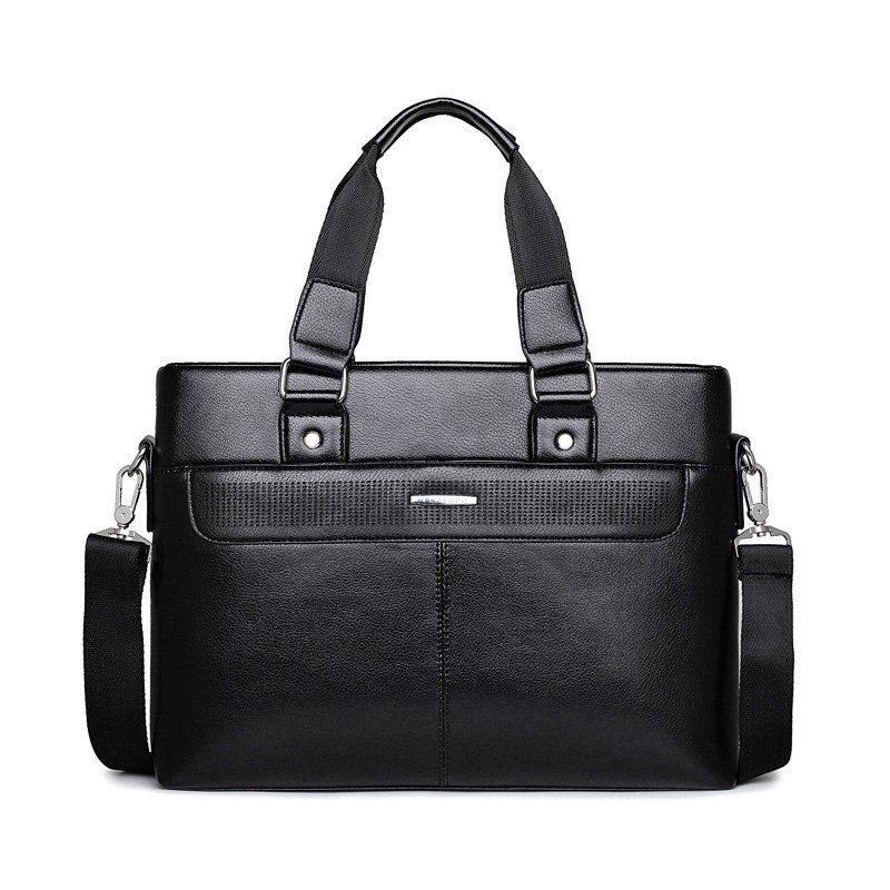 薇思黛 2016新款 欧美商务包男士单肩斜挎包电脑公文包男式手提包男包 黑色