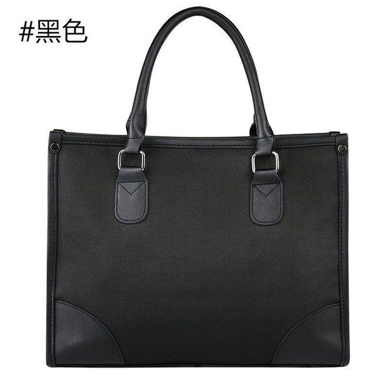 薇思黛 2016新款 欧美时尚潮流男士商务公文包手提包电脑男包单肩包男包 黑色