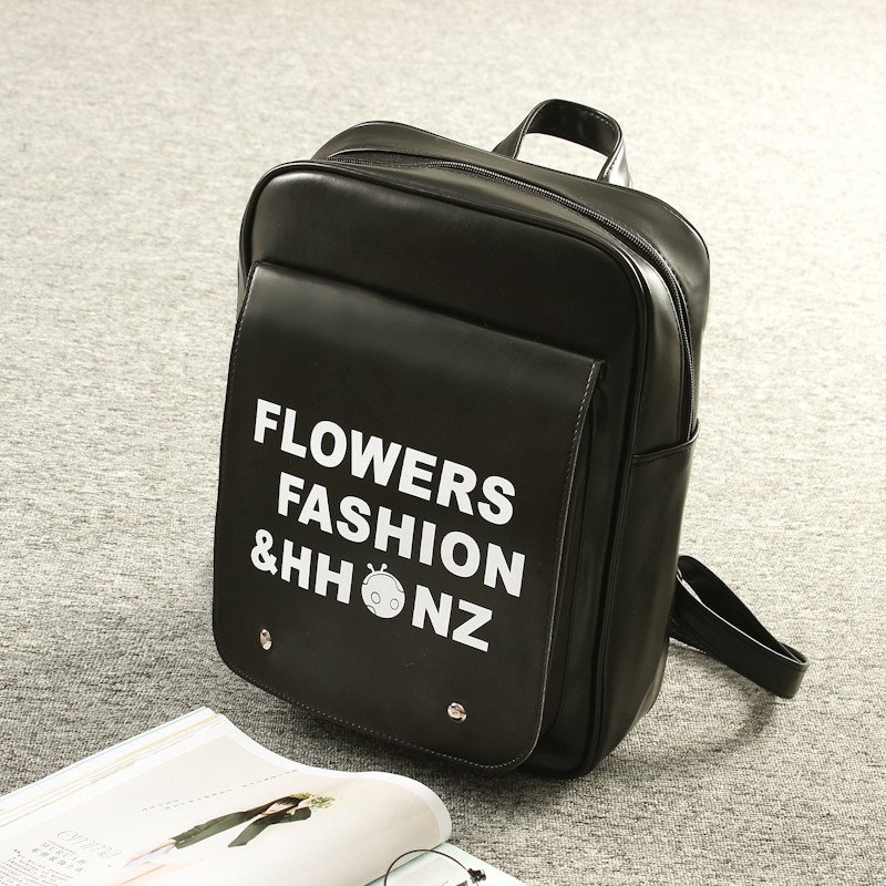 薇思黛 2016新款 复古女士学院风双肩包女中学生书包u风休闲旅行背包 黑色