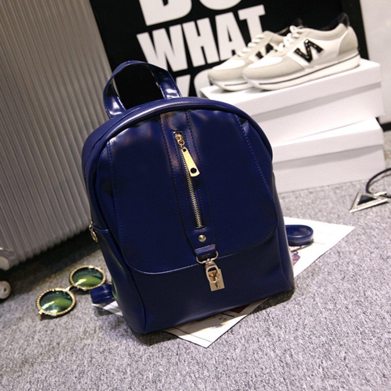 薇思黛 2016新款 韩潮书包旅行包休闲背包学院风女士女包包双肩包女 宝蓝色