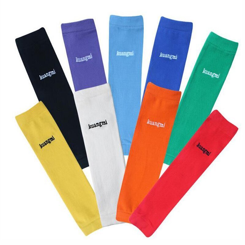 户外运动骑行体育用品运动护具羽毛球篮球加长护臂 骑行护具运动护肘护手臂 户外袖套 均码 黑色一对