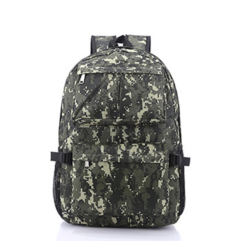 薇思黛 2016新款 迷彩时尚双肩包休闲大容量防水男女士背包学生书包 数码军绿色