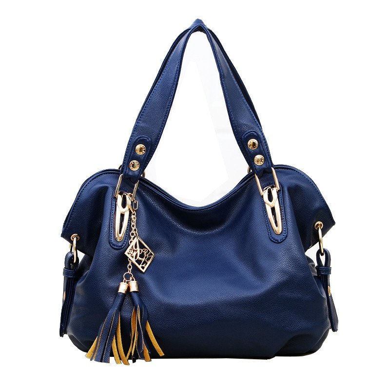 薇思黛 2016新款女包手提包时尚百搭潮包女包包斜挎包手提单肩包 蓝色