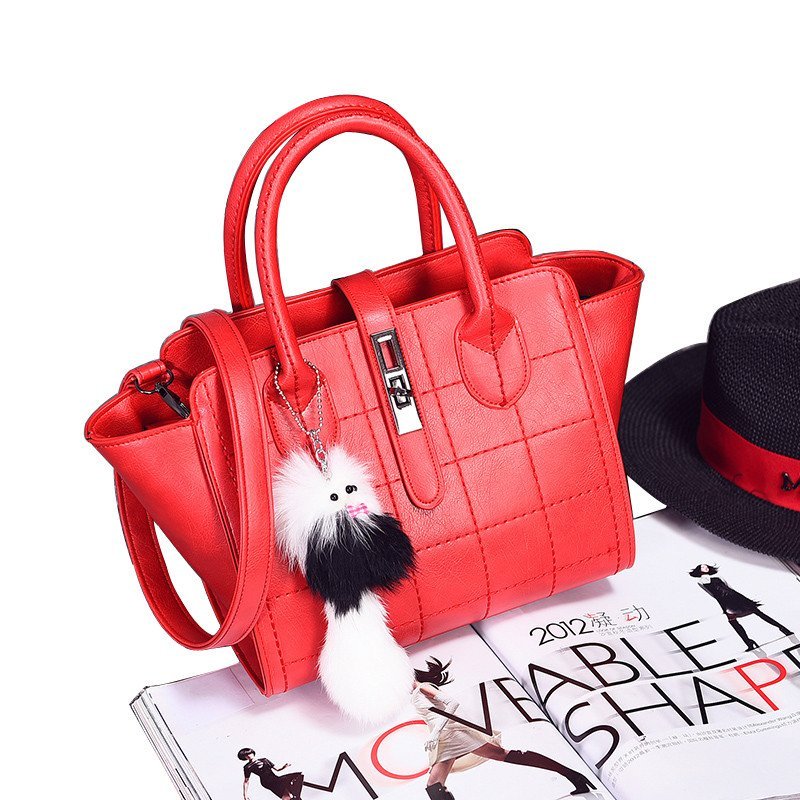 薇思黛 2016新品秋冬女包手提包PU时尚百搭手提单肩包斜挎包 包邮女包 红色