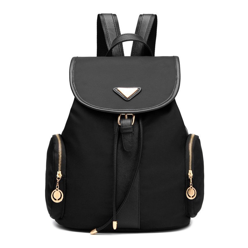 薇思黛2016新款女包双肩包休闲百搭旅游背包校园风女双肩背包 黑色