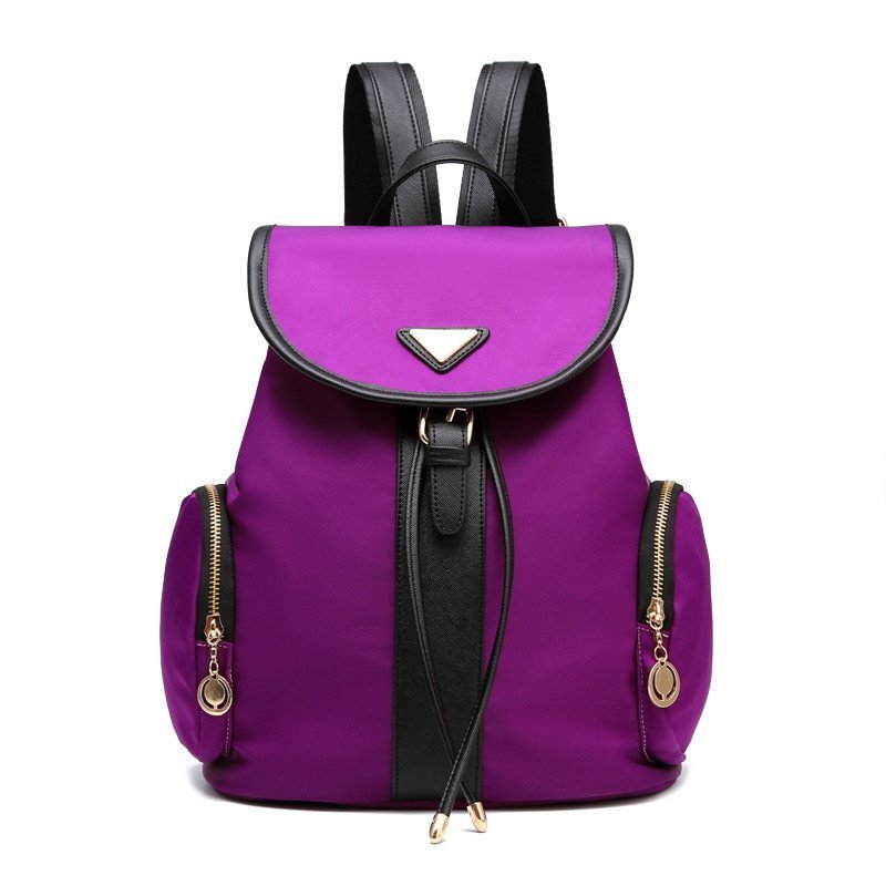 薇思黛2016新款女包双肩包休闲百搭旅游背包校园风女双肩背包 紫色