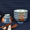 日本进口美浓烧陶瓷餐具 古伊万里小碗饭碗日式进口有田窑釉下彩彩瓷餐具碗5只礼盒套装 TSA-5T纸盒套装