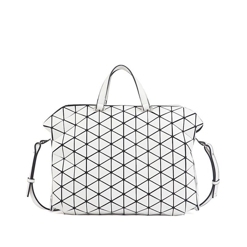 VERONICA·WANG 时尚拼接菱格多功能公文包VW009 珠光白