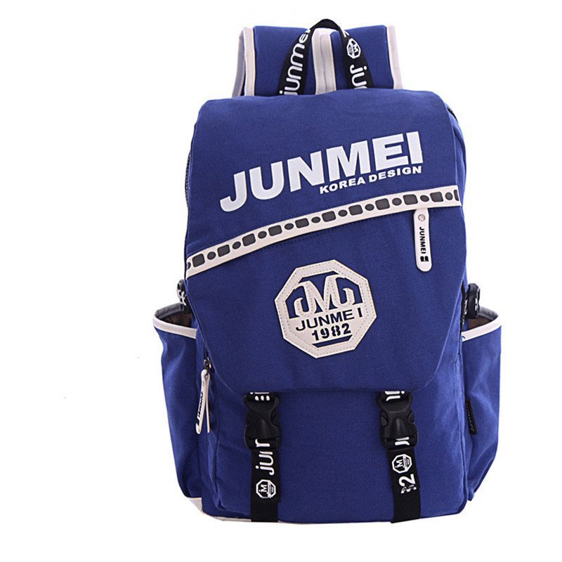 薇思黛新款韩版潮秋冬书包双肩包女背包运动包旅行包男女包14寸电脑包 深蓝色B109