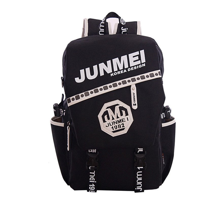 薇思黛新款韩版潮秋冬书包双肩包女背包运动包旅行包男女包14寸电脑包 黑色B109