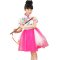 户外运动儿童古筝表演服女童演出服公主裙童装 韩版蓬蓬裙舞蹈服 130CM 玫红