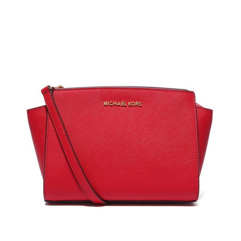 Michael Kors 迈克·科尔斯 女士经典MK小号笑脸包单肩斜挎包 30T3GLMM2L 红色