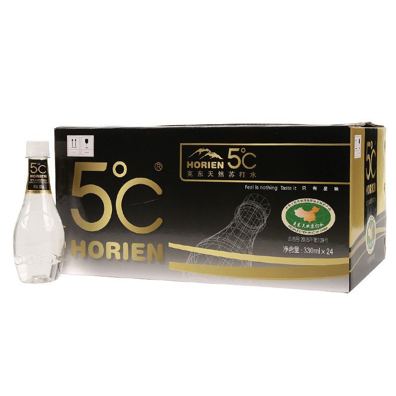 Horien 5°C 克东天然苏打水 330ML*24瓶 整箱