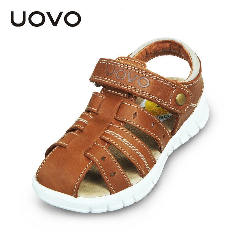 UOVO 新款包头儿童凉鞋 夏秋沙滩鞋休闲鞋 西西里 棕色 26码/内长17.5cm