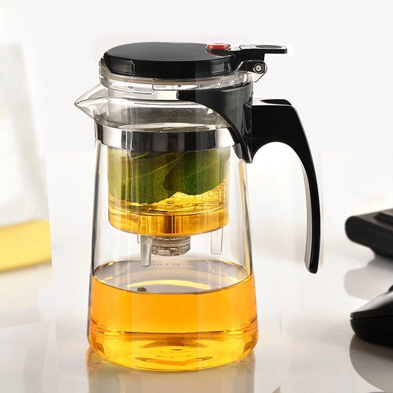 耐热飘逸杯正品玻璃茶杯 全过滤可拆洗泡茶壶茶具玲珑杯茶器 500毫升可拆洗飘逸杯+4只100毫升直把杯