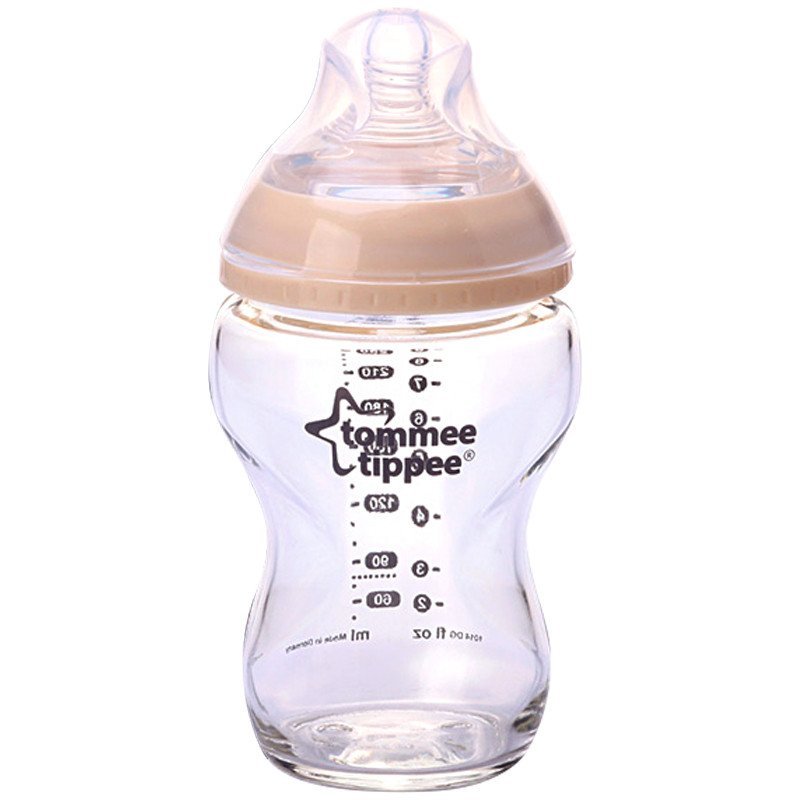 汤美天地 Tommee Tippee “母乳自然”防胀气玻璃奶瓶260ML/9oz