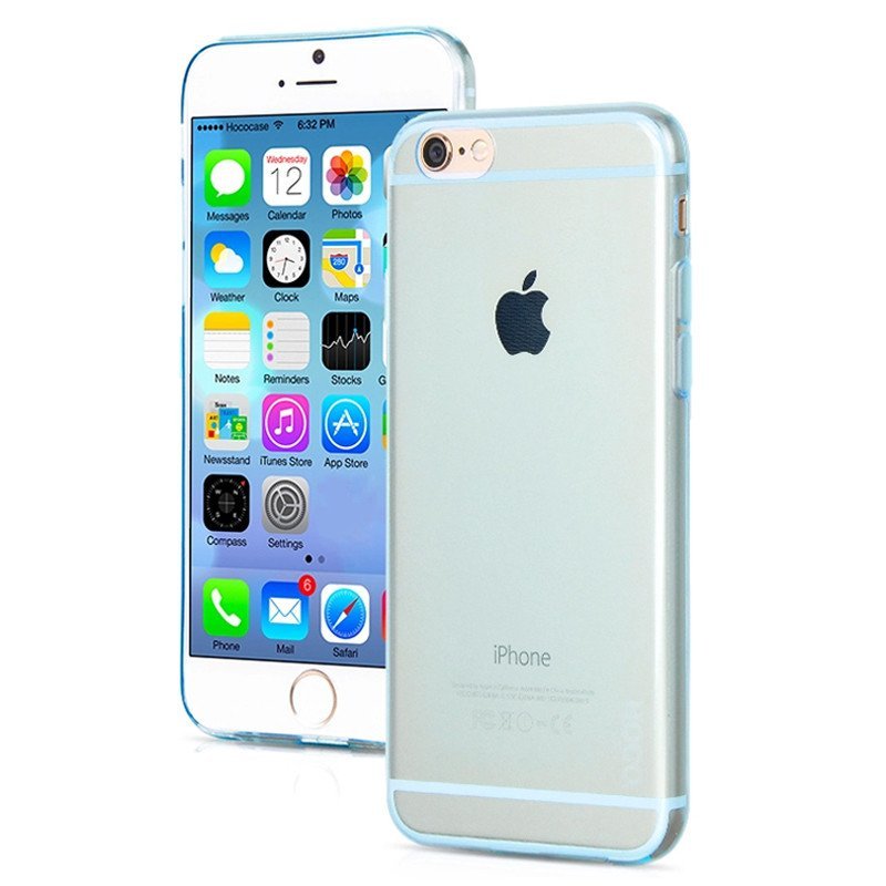 安美宝 苹果7手机壳iPhone6S手机壳透明硅胶软壳苹果6plus保护壳iPhone7/6S plus手机壳 苹果X-不露标蓝色