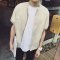 丹杰仕简约日系水洗做皱衬衫 清新棒球领短袖韩版 修身男士纯色衬衣外套 2XL 卡其色