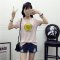 情娇婷2016夏冰爽高弹纯棉面料大码宽松显瘦T恤韩版女刺绣小鸡学生上衣#6022 2XL 黑色