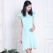 丽玉晴月子服新款韩版短袖孕妇睡衣裙夏装薄款孕妇家居服夏 L 嫩绿色