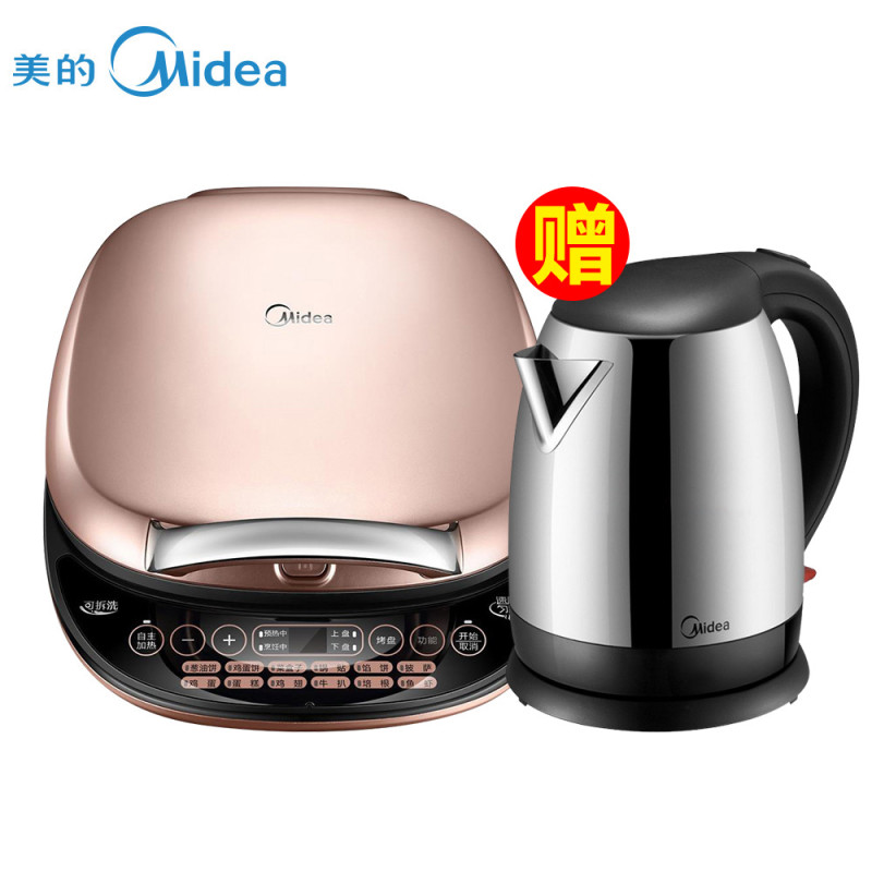 美的(Midea)煎烤机 JSY30A 一键触控 家用可拆洗多功能电饼铛 烙饼机 煎饼机 可丽饼机