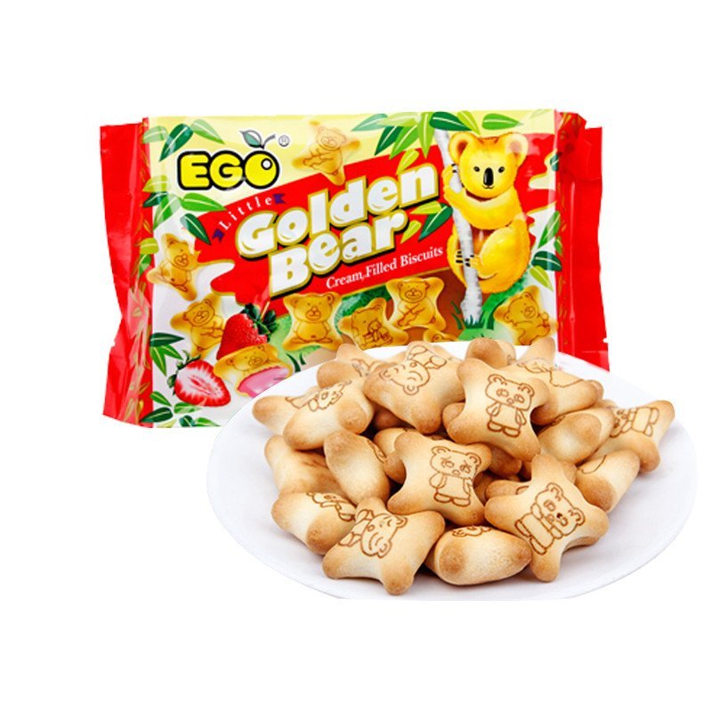 金小熊草莓味灌心饼干180g