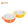 米菲(Miffy)食品级304不锈钢双层设计防滑易抓握BC04582双耳碗（橙色）