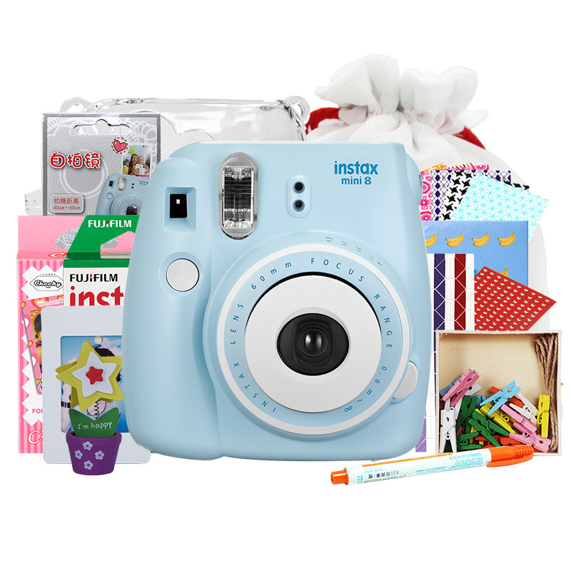 富士（FUJIFILM）INSTAX 一次成像相机instax mini8 天空蓝 套装