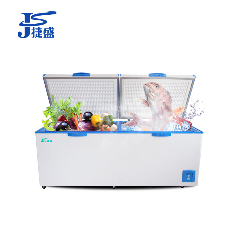 捷盛（JS）SLWD4-999 999升商用超大容量卧式冷柜冰柜 双顶开门冷藏冷冻商用转换柜 茶叶柜 大容量带锁冰柜冷柜