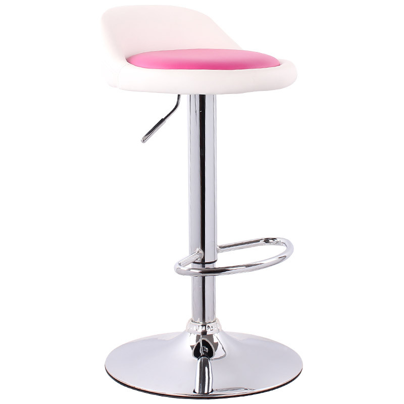 迈亚家具 时尚吧台椅酒吧椅吧椅 高脚升降凳子 欧式吧台凳 现代简约吧凳前台椅子 高款-内玫红外白.