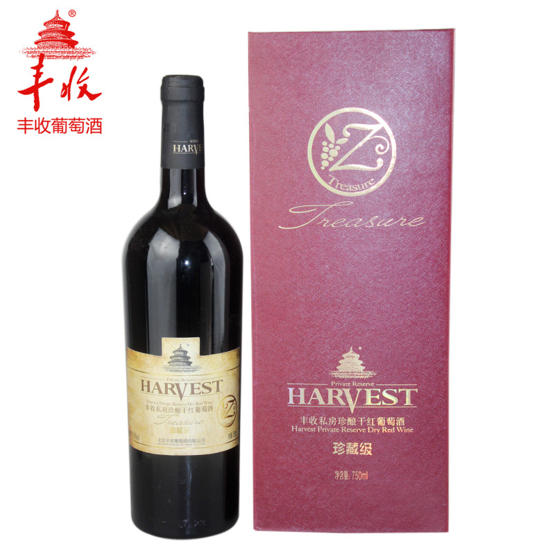 丰收私房珍酿珍藏级干红葡萄酒 750ml 红酒单支礼盒装