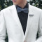 2016新款白色修身型一粒单排扣时尚都市西装套装 50码 白色