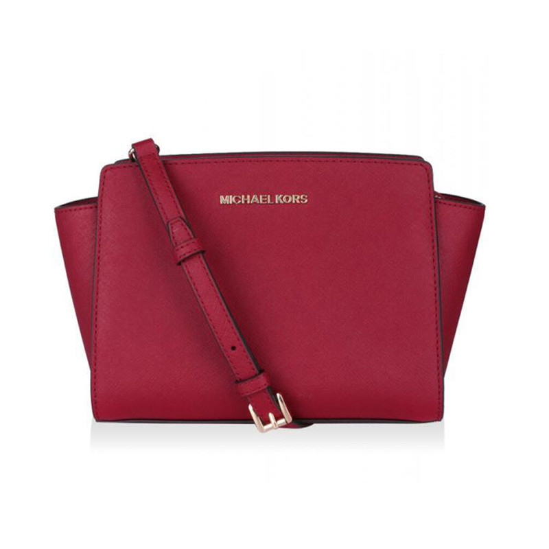 迈克·科尔斯(MICHAEL KORS)女包 MK小号笑脸包 斜挎包 单肩包 多色选 30T3GLMM2L 樱桃红