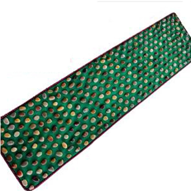 天然雨花石鹅卵石足底按摩垫脚底按摩器足疗走毯脚垫石子路指压板 花色