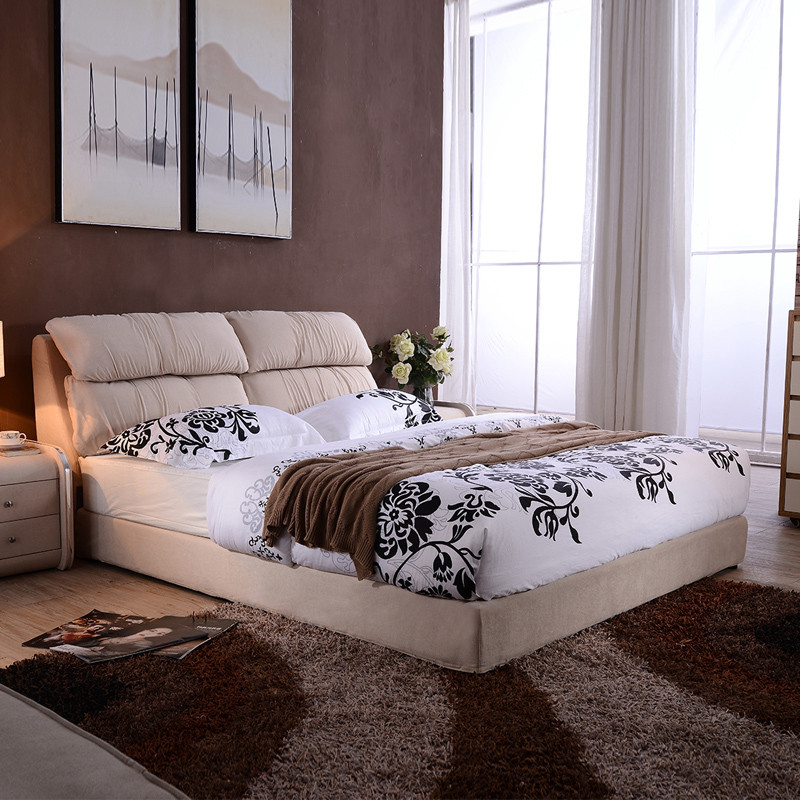 布床 B11 (1.5*2.0米)床+天然乳胶床垫+2个床头柜