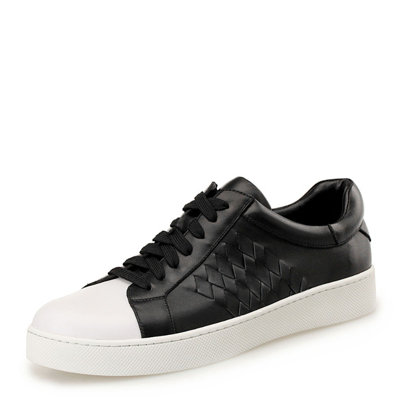 Lucky Ozasec潮流休闲运动鞋男鞋透气舒适球鞋板鞋头层牛皮小白鞋 休闲运动鞋 板鞋 黑色 男款40