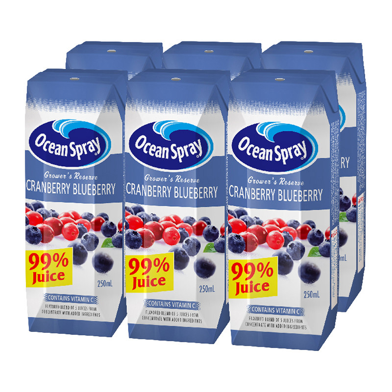 Ocean Spray蓝莓苹果葡萄复合果汁饮料250mlX6