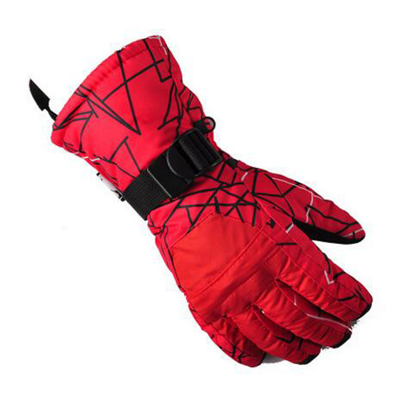 户外运动保暖手套户外运动防水 滑雪手套男女情侣款防寒手套 冬季骑行骑车 907红涂鸦