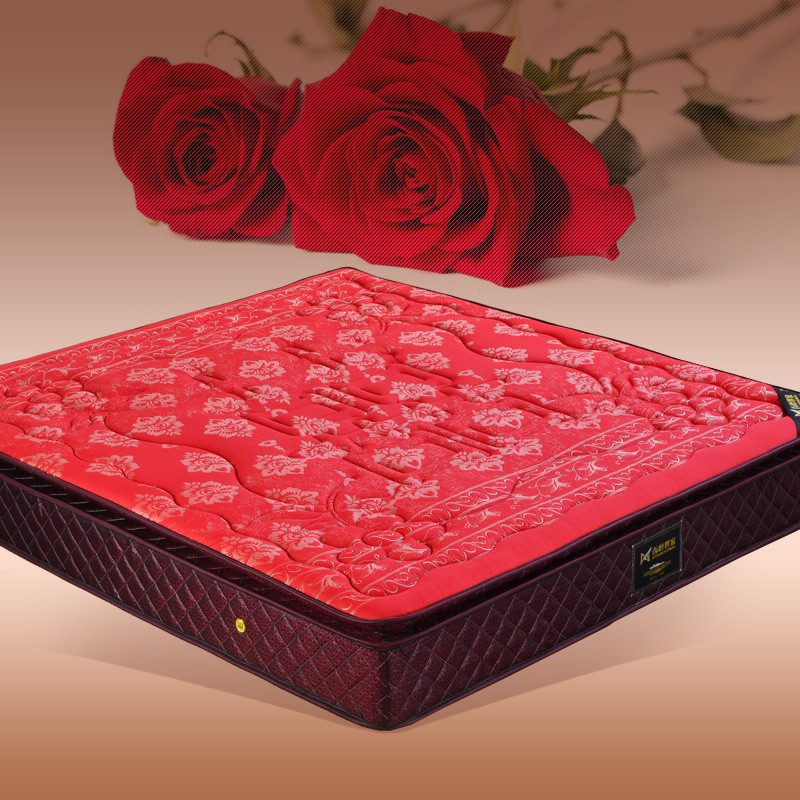 结婚弹簧床垫-结婚床垫双人席梦思1.8米加厚红色弹簧床垫婚垫1.5婚庆床垫-儿童成人适用-大红婚庆床垫 1800mm*2000mm子母型【乳胶+独立精钢弹簧】