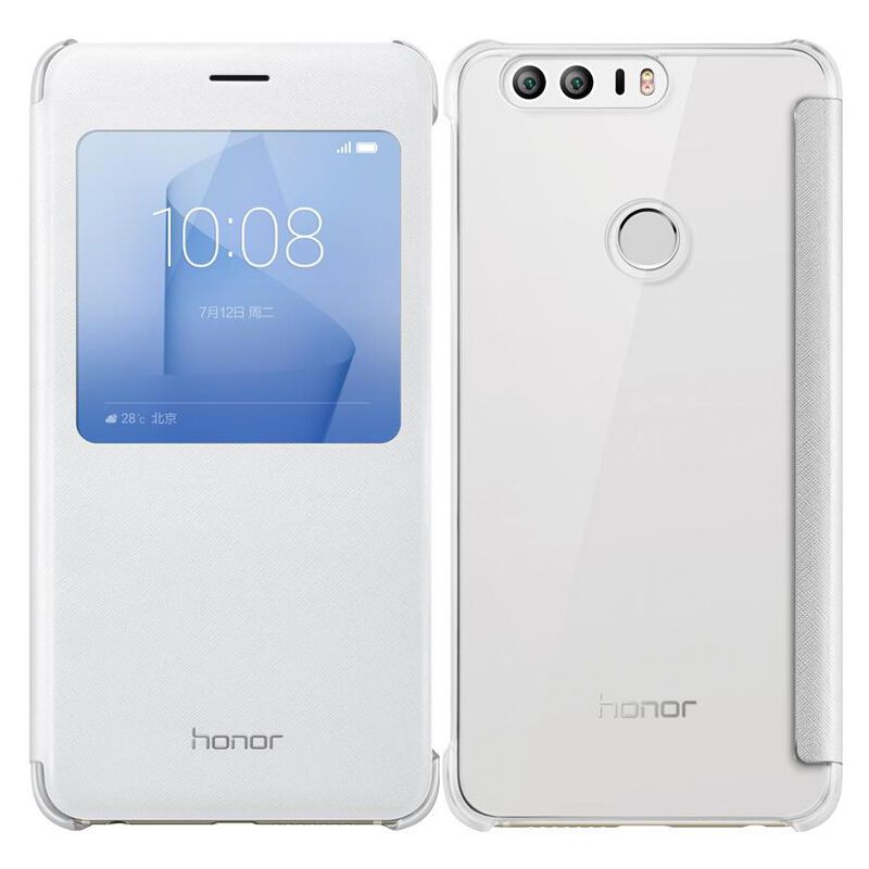 【送VR】华为（HUAWEI）荣耀8原装手机壳 智能休眠保护套 开窗皮套 适用于荣耀8 透明TPU软壳