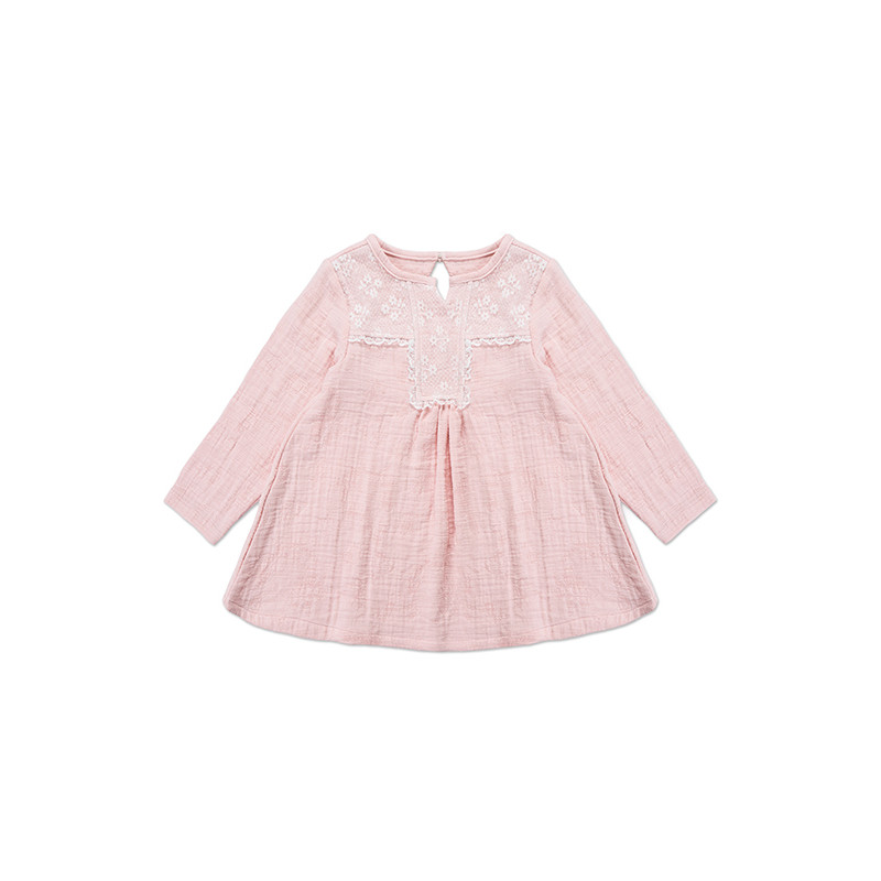 长袖韩版连衣裙 110cm 粉红