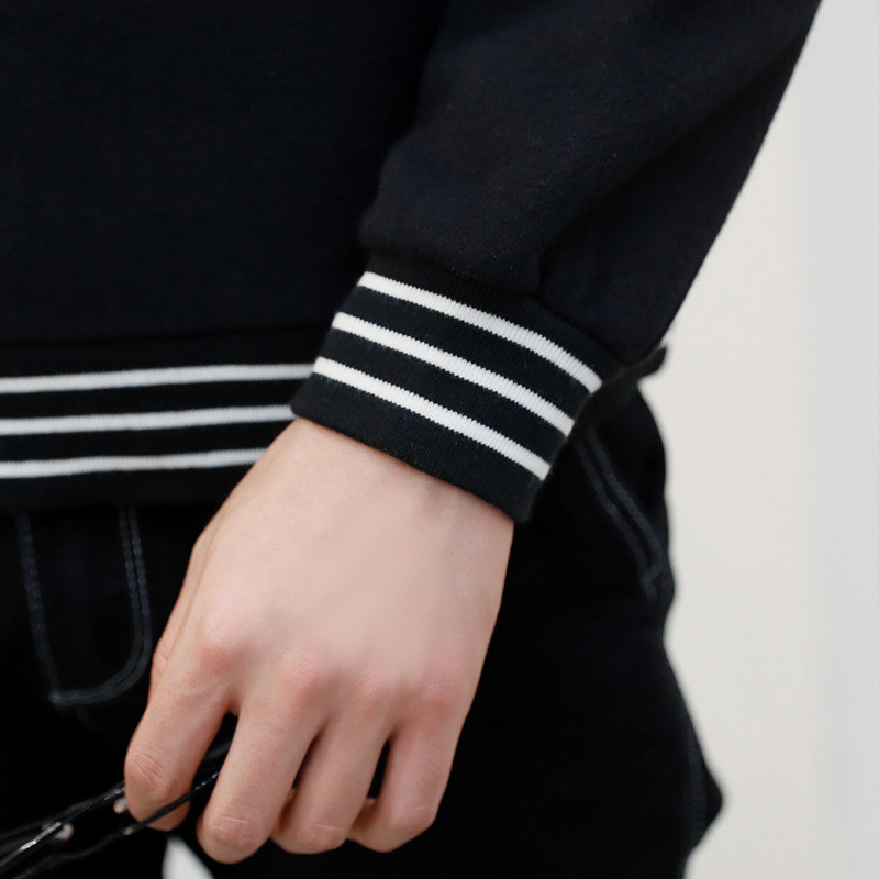 情侣卫衣韩版宽松圆领套头彩色罗口1472127117500 5xl 白色高清实拍图