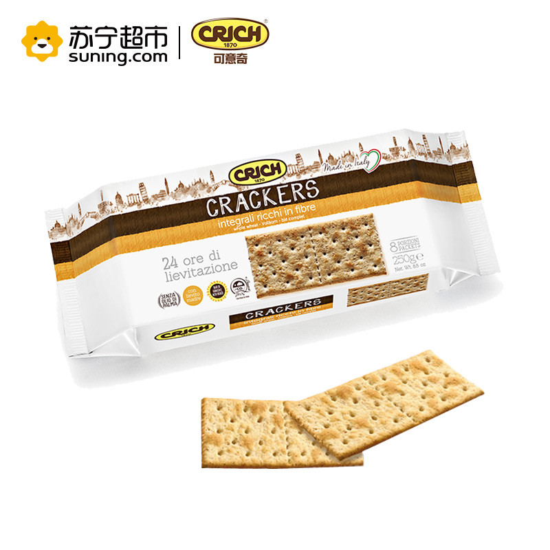 CRICH可意奇全麦梳打饼干早餐苏打饼干休闲零食250.00g