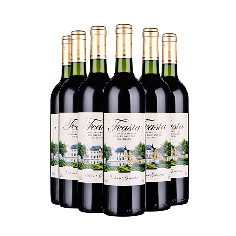 【苏宁超市】菲思特（FEASTA）珍藏蛇龙珠干红葡萄酒 12度 750ml*6整箱装 干型葡萄酒