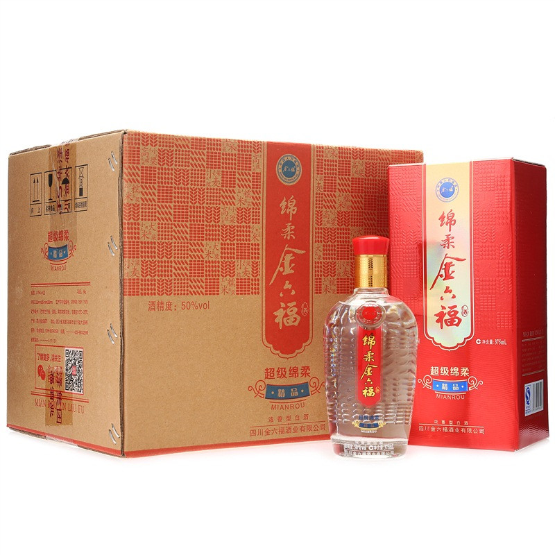 金六福 超级绵柔 精品 50度 整箱装 375ml*6瓶